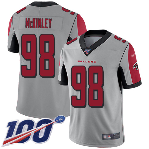 Atlanta Falcons Limited Silver Men Takkarist McKinley Jersey NFL Football #98 100th Season Inverted Legend